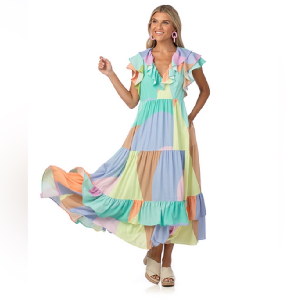 NWT Crosby by Mollie Burch Willow Dress Sunset Colorblock Size Small